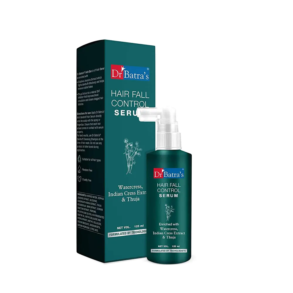 Dr Batra'S Hair Fall Control Serum Enriched With Watercress Indian Cress Extract Heena Amla Extract And Thuja 125Ml