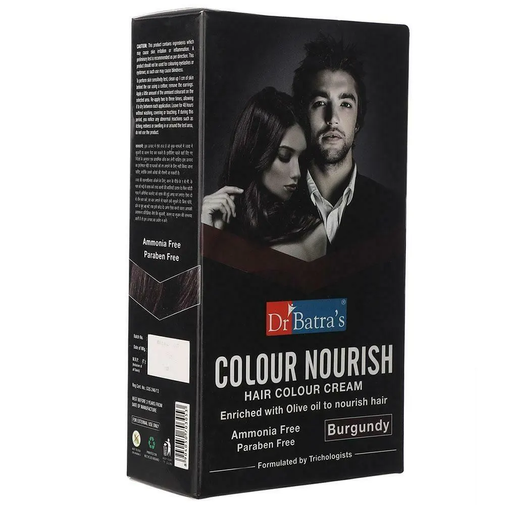 Dr Batra'S Colour Nourish Hair Colour Cream Burgundy Enriched With Olive Oil To Nourish Hair 60G