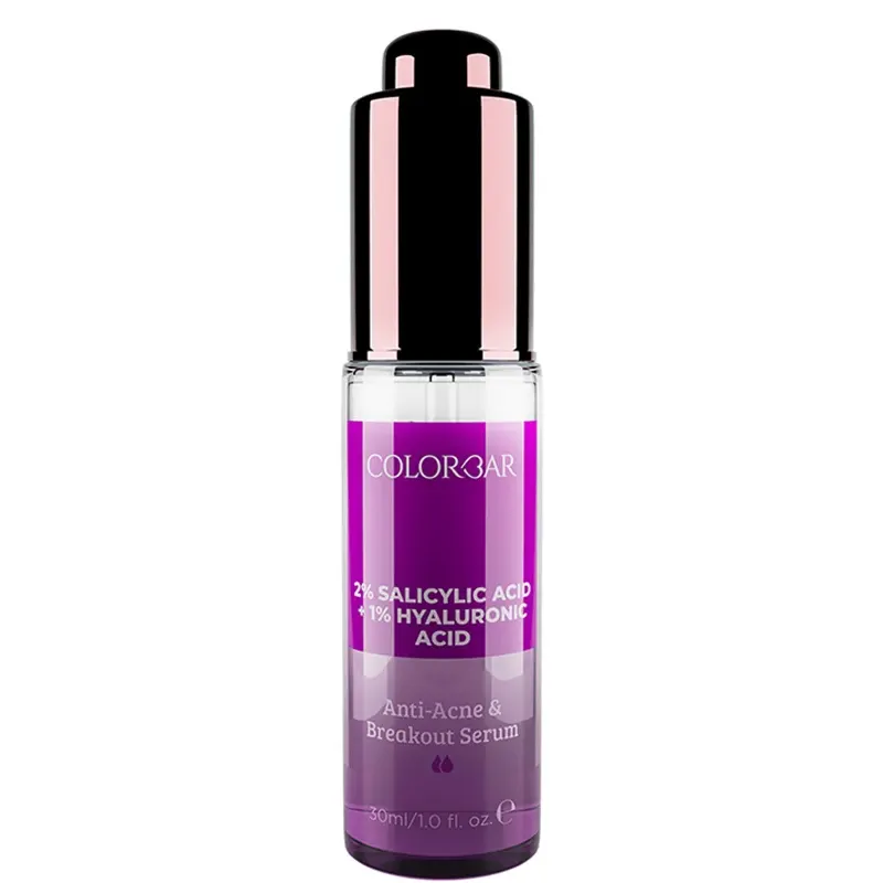 Colorbar Anti Acne &Amp; Breakout Serum 2% Salicylic Acid+ 1% Hyaluronic Acid 30Ml