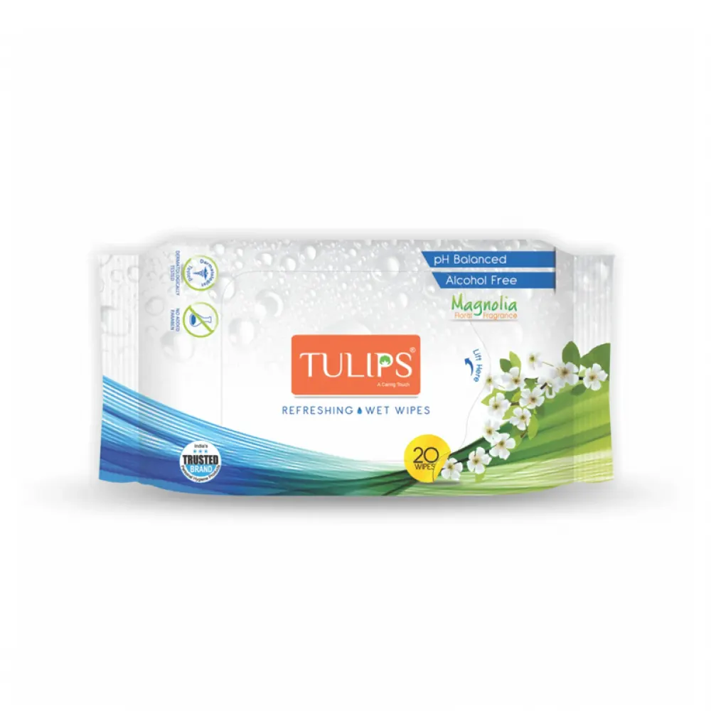 Tulips Refreshing Wet Wipes Magnolia Floral Fragrance 20N