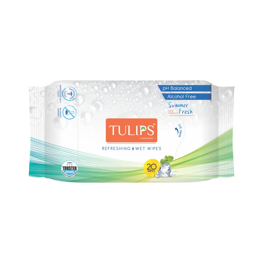 Tulips Refreshing Wet Wipes Summer Fresh Floral Fragrance 20N