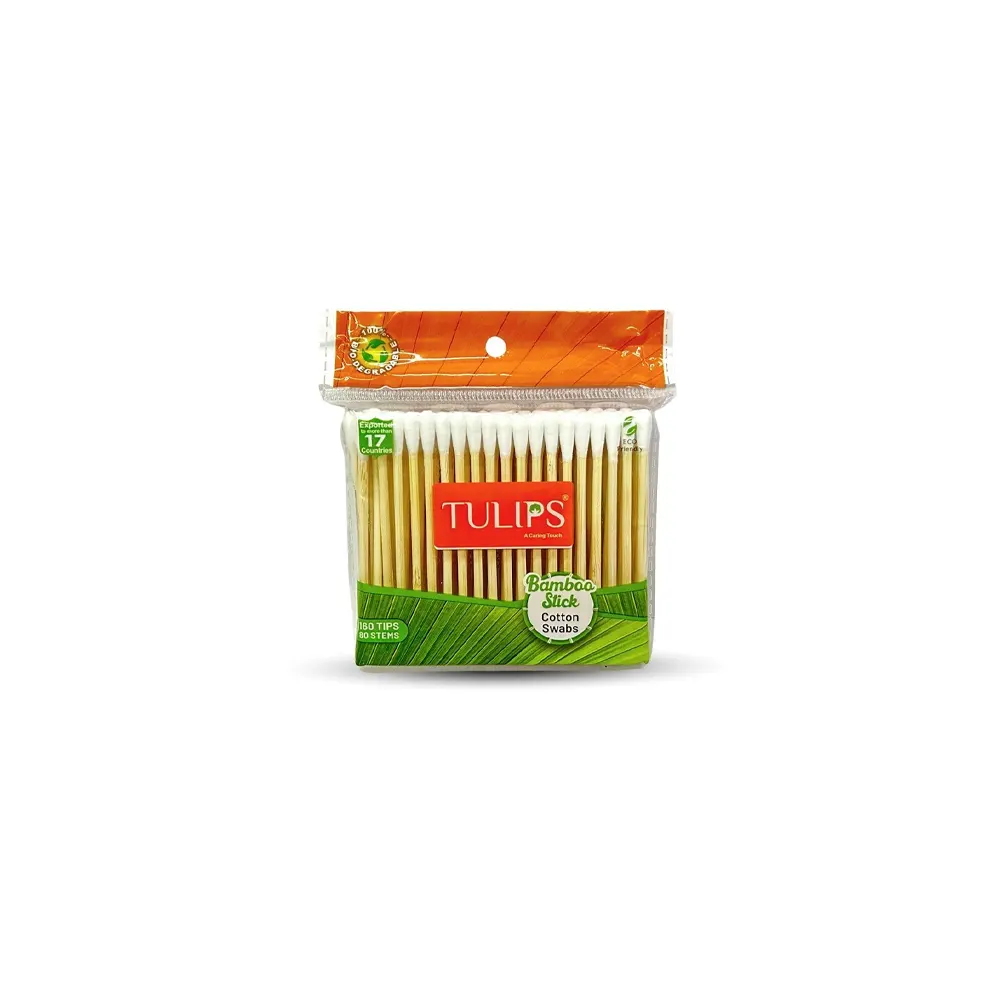 Tulips Bamboo Stick Cotton Swabs 80N