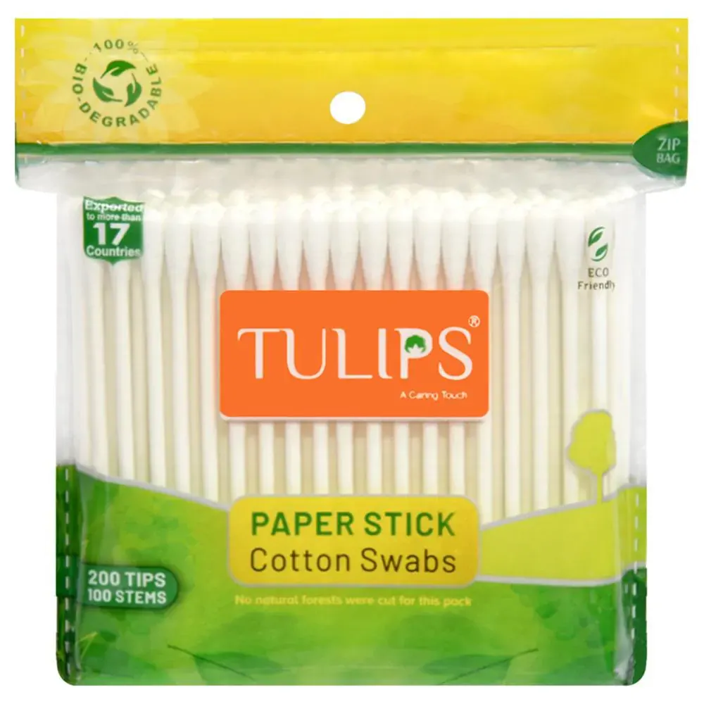 Tulips Paper Stick Cotton Swabs 80N