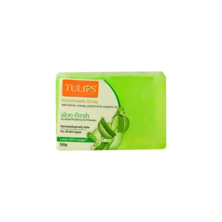 TULIPS HANMMADE BATHING BAR ALOE FRESH FOR ALL SKIN TYPES 125G