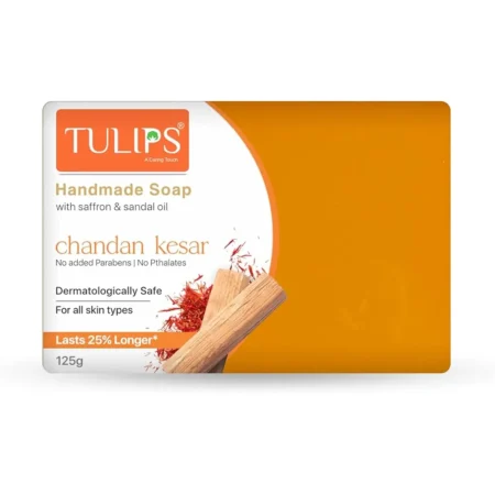 TULIPS HANMMADE BATHING BAR CHANDAN KESAR FOR ALL SKIN TYPES 125G