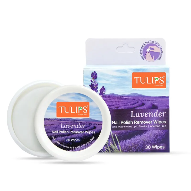 Tulips Lavender Nail Polish Remover Wipes 30N
