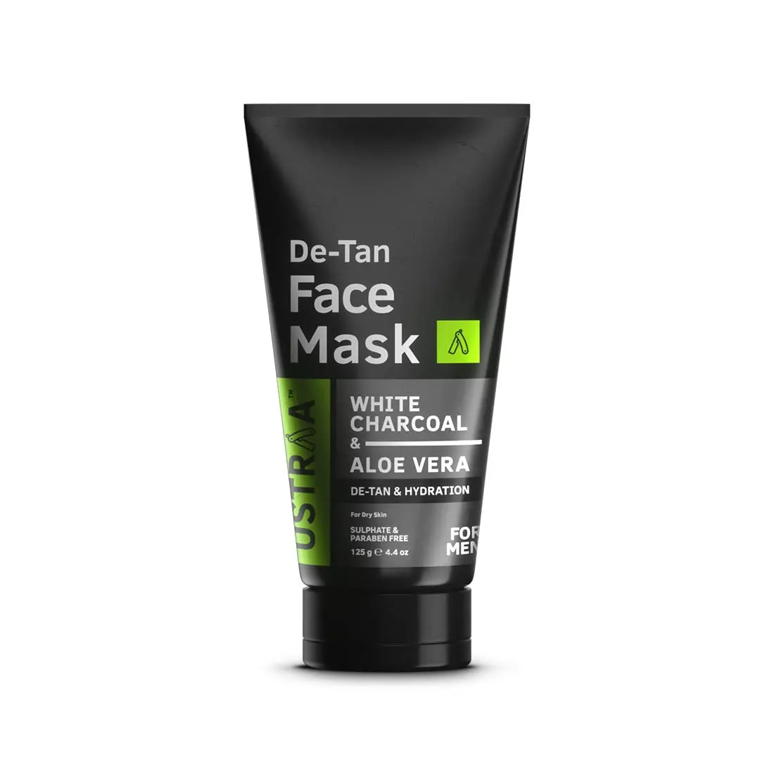 Ustraa De Tan Face Mask White Charcoal And Aloevera For Men 125G