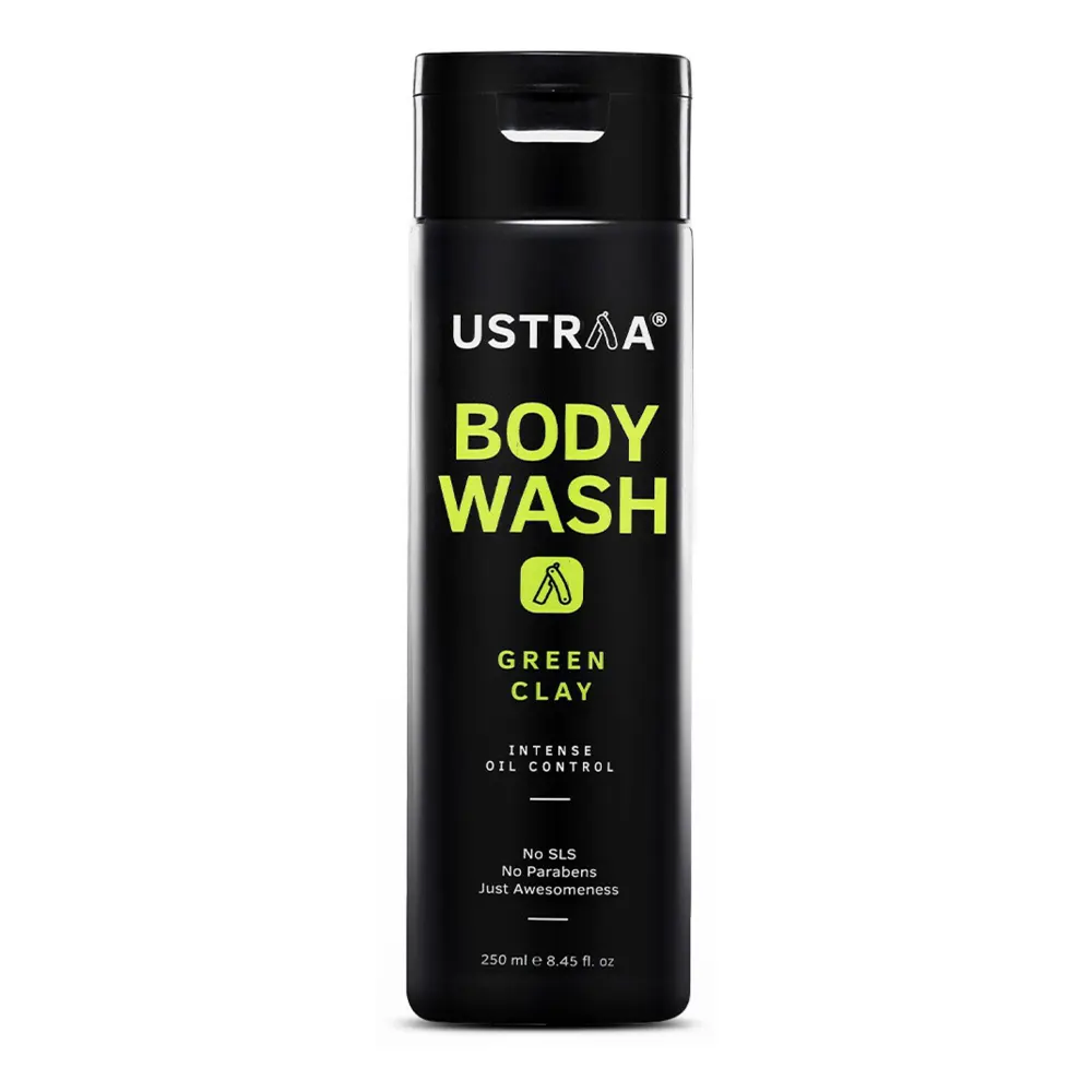 Ustraa Body Wash Intense Oil Control Green Clay For Men 200Ml