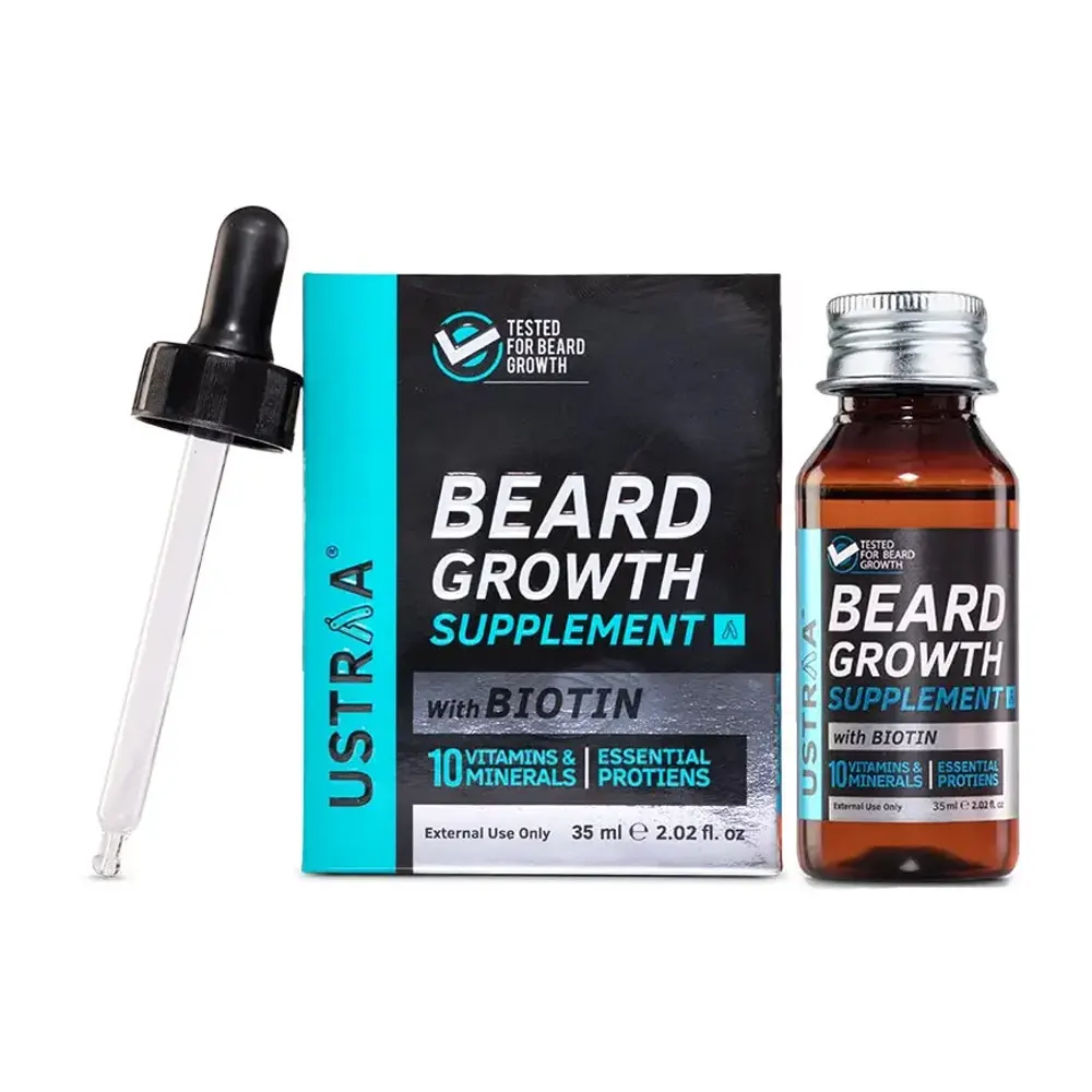 Ustraa Beard Growth Supplement With Biotin 10 Vitamins And Minerals 35Ml