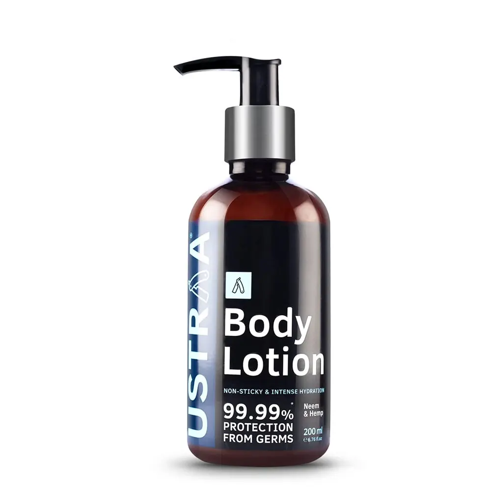 Ustraa Body Lotion Non Sticky And Intense Hydration 99.99% Protection From Germs 200Ml