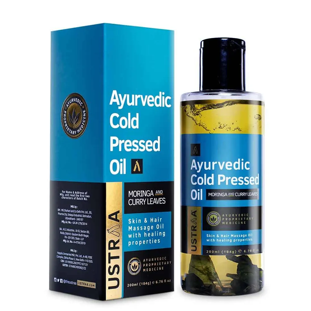 Ustraa Ayurvedic Cold Pressed Oil Skin And Hair Massage Oil With Healing Properties 200Ml