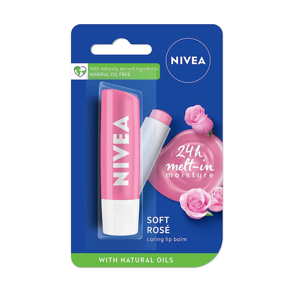 Nivea Soft Rose Caring Lip Balm 4.8Gm