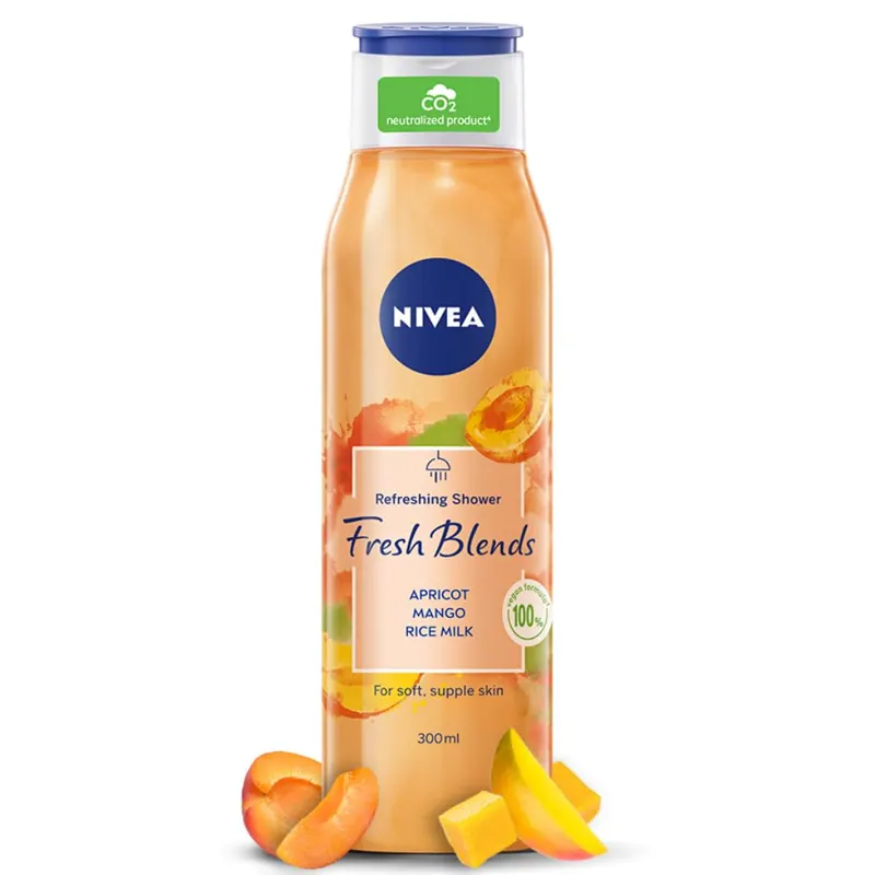 Nivea Refreshing Shower Fresh Blends Apricot Mango Rice Milk 300Ml