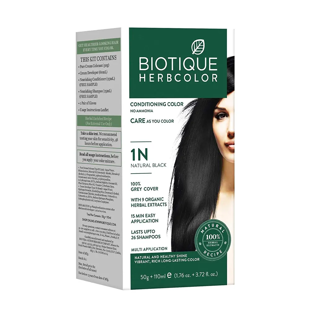 Biotique Herb Color 1N Natural Black 50G + 110Ml