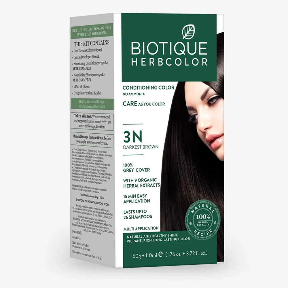 Biotique Herb Color 3N Darkest Brown 50G + 110Ml