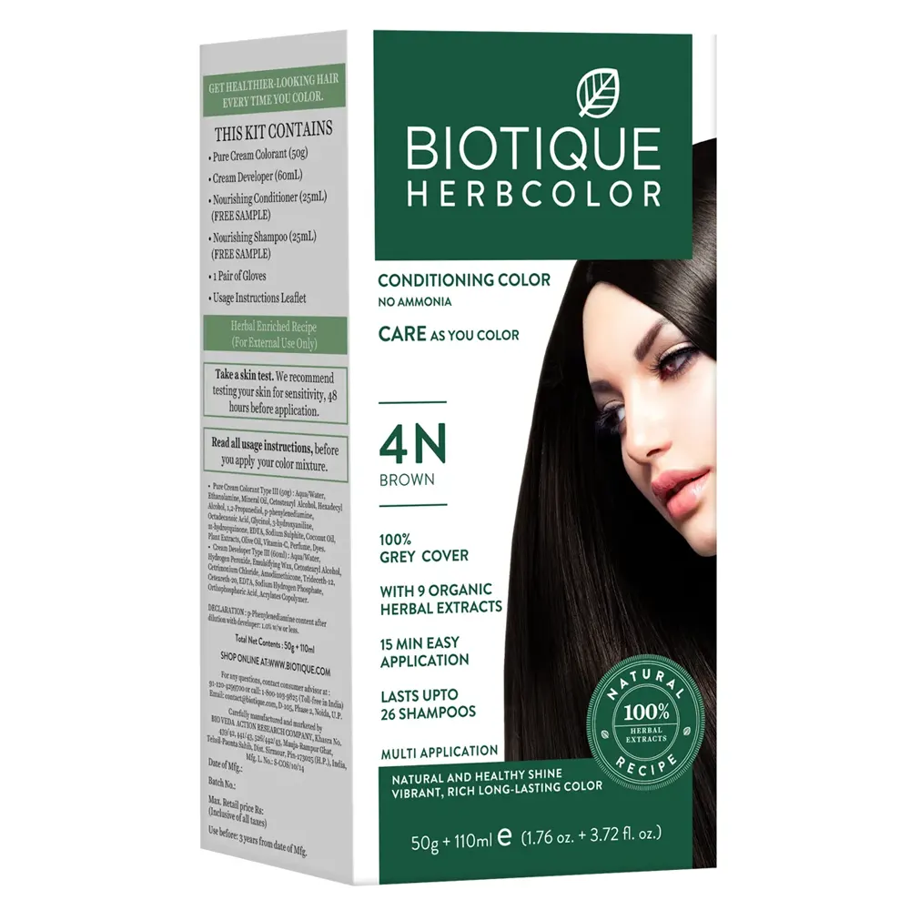 Biotique Herb Color 4N Brown 50G + 110Ml