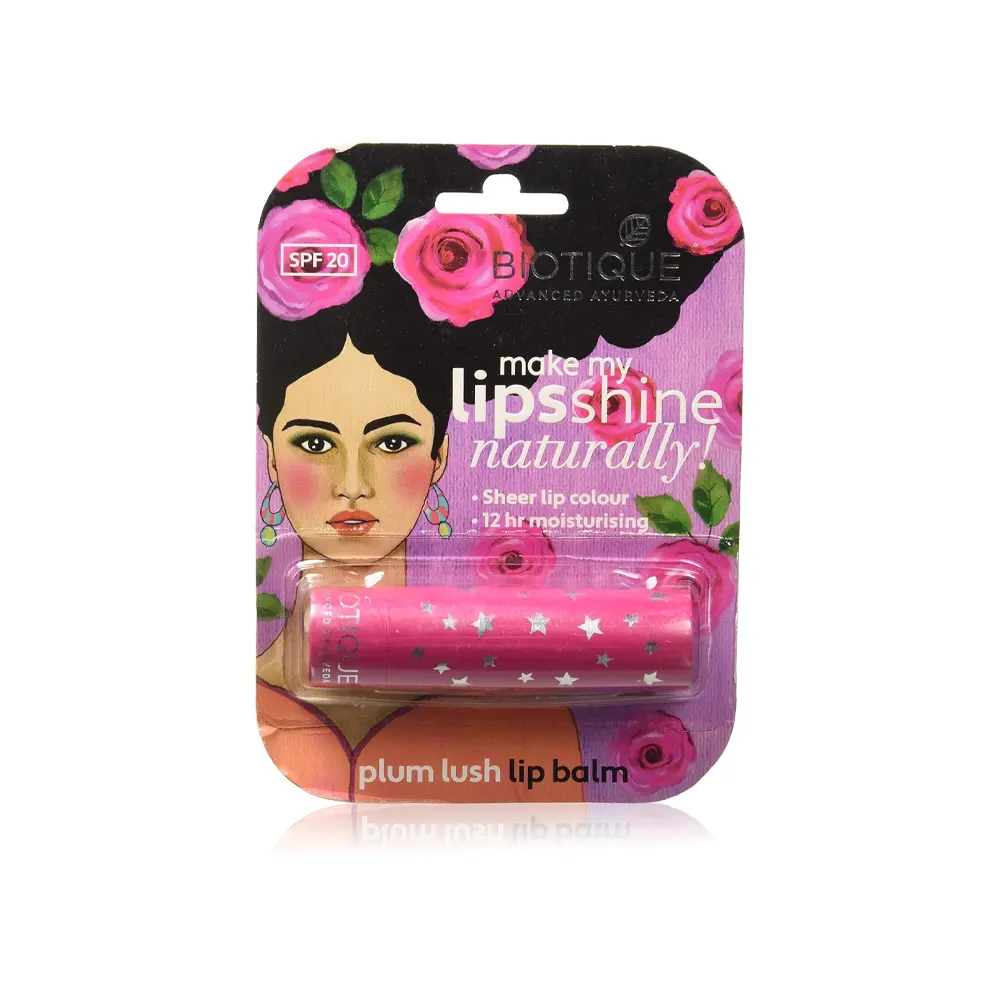 Biotique Advanced Ayurveda Lip Shine Lip Balm Plum Spf20 4G