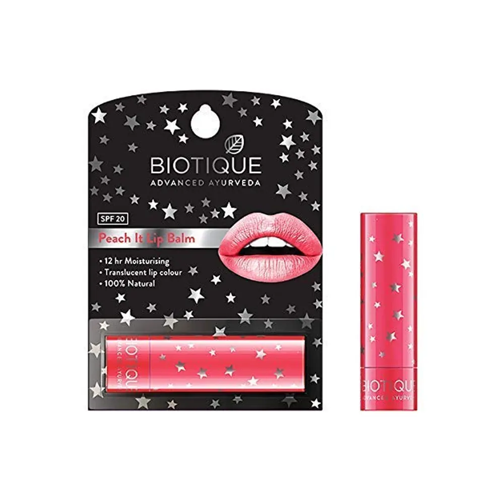 Biotique Advanced Ayurveda Lip Shine Lip Balm Peach Spf20 4G