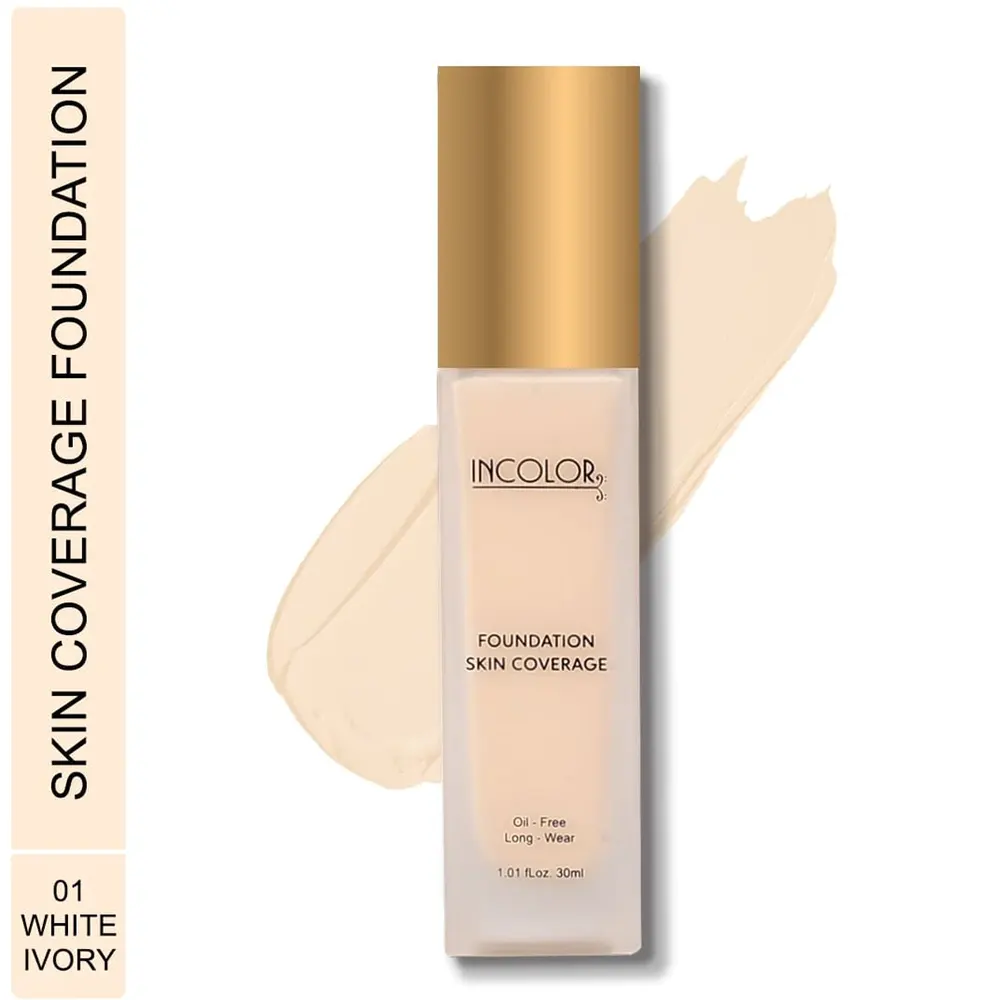 Incolor Foundation Skin Coverage 01 White Ivory 30Ml