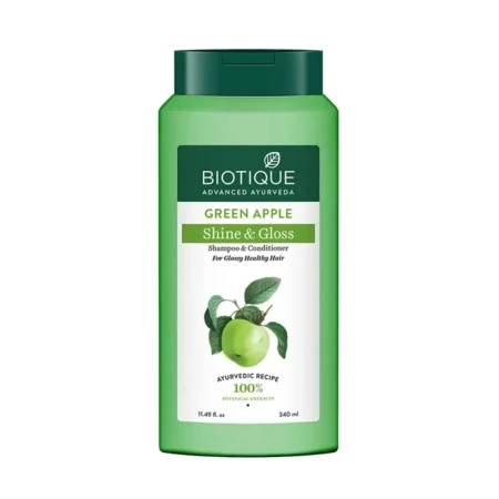 Biotique Advanced Ayurveda Green Apple Shine And Gloss Shampoo And Conditioner For Glossy Healthy Hair 340Ml