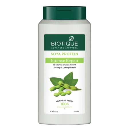 Biotique Advanced Ayurveda Soya Protein Intense Repair Shampoo And Conditioner For Dry And Damaged Hair 340Ml