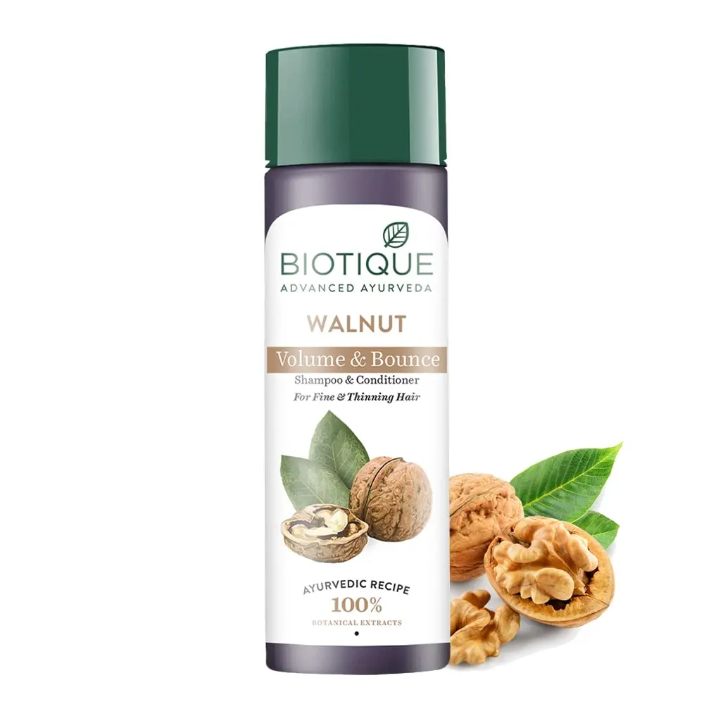 Biotique Advanced Ayurveda Walnut Volume And Bounce Shampoo And Conditioner 180Ml