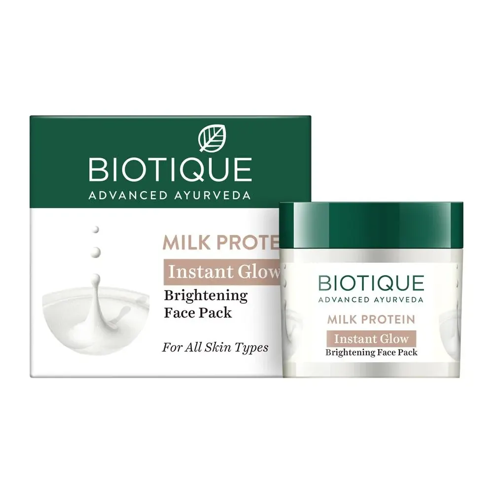 Biotique Advanced Ayurveda Milk Protein Instant Glow Brightening Face Pack 50G