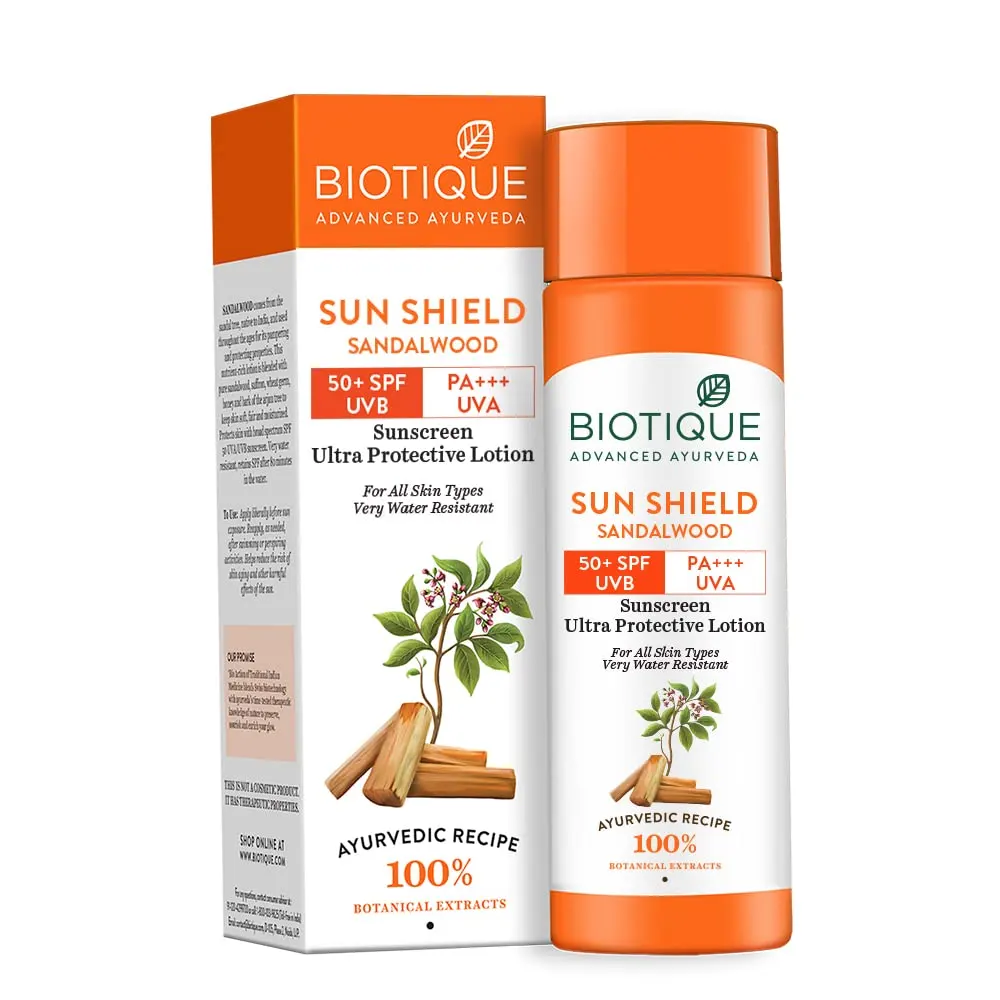 Biotique Advanced Ayurveda Sun Shield Sandalwood Spf 50+ 120Ml