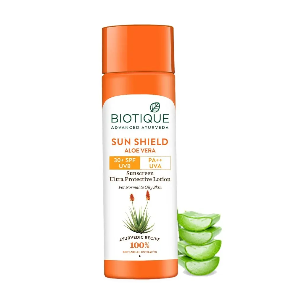 Biotique Advanced Ayurveda Sun Sheild Aloe Vera Sun Screen Ultra Protect Lotion 120Ml