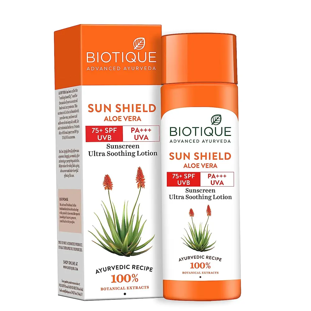 Biotique Advanced Ayurveda Sun Sheild Aloe Vera Sun Screen Ultra Protect Lotion 190Ml