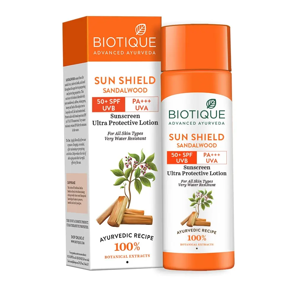Biotique Advanced Ayurveda Sun Sheild Sandal Wood Sunscreen Ultra Protective Lotion 120Ml