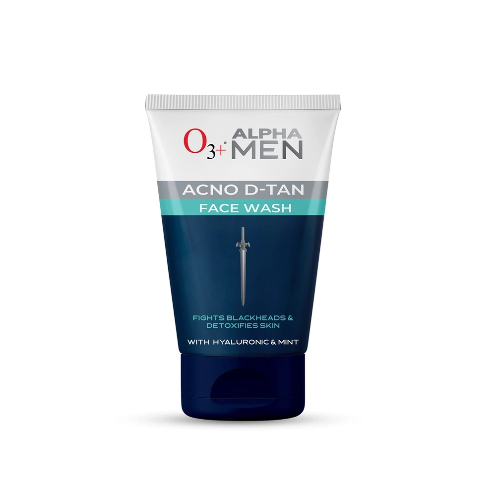 O3+ Alpha Men Acno D-Tan Face Wash With Hyaluronic & Mint 50Ml