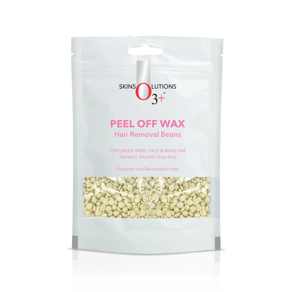 O3+ Skins Solutions Peel Off Wax Hair Removal Beans For Under Arms, Face & Bikini Line Painless| Stripless| Easy Grip 100G
