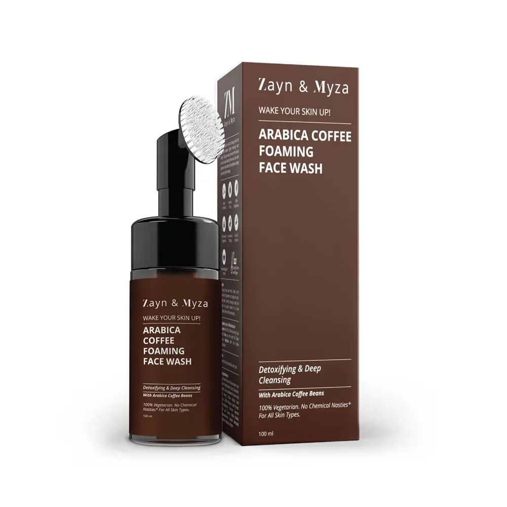 Zayn And Myza Arabica Coffee Foaming Facewash Detoxifying And Deep Cleansing With Arabica Coffee Beans 100Ml
