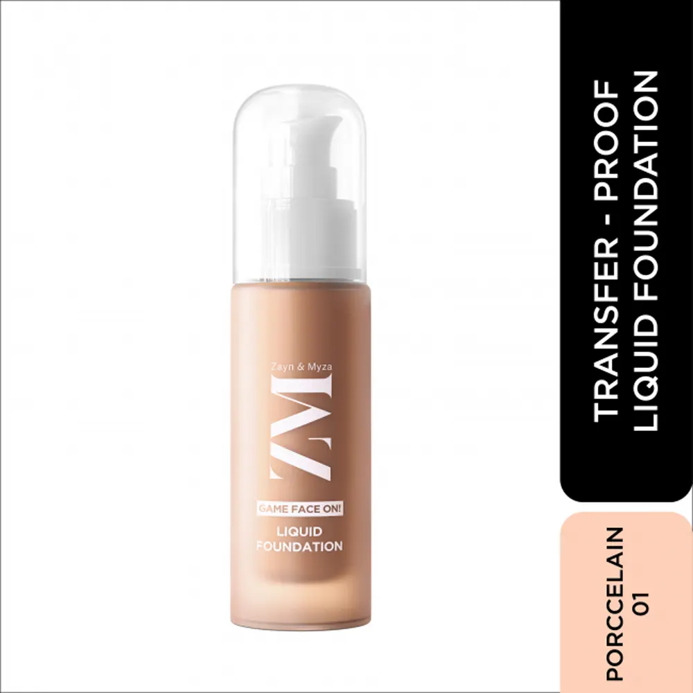 Zayn And Myza Liquid Foundation Game Face On 01 Porcelain 30Ml