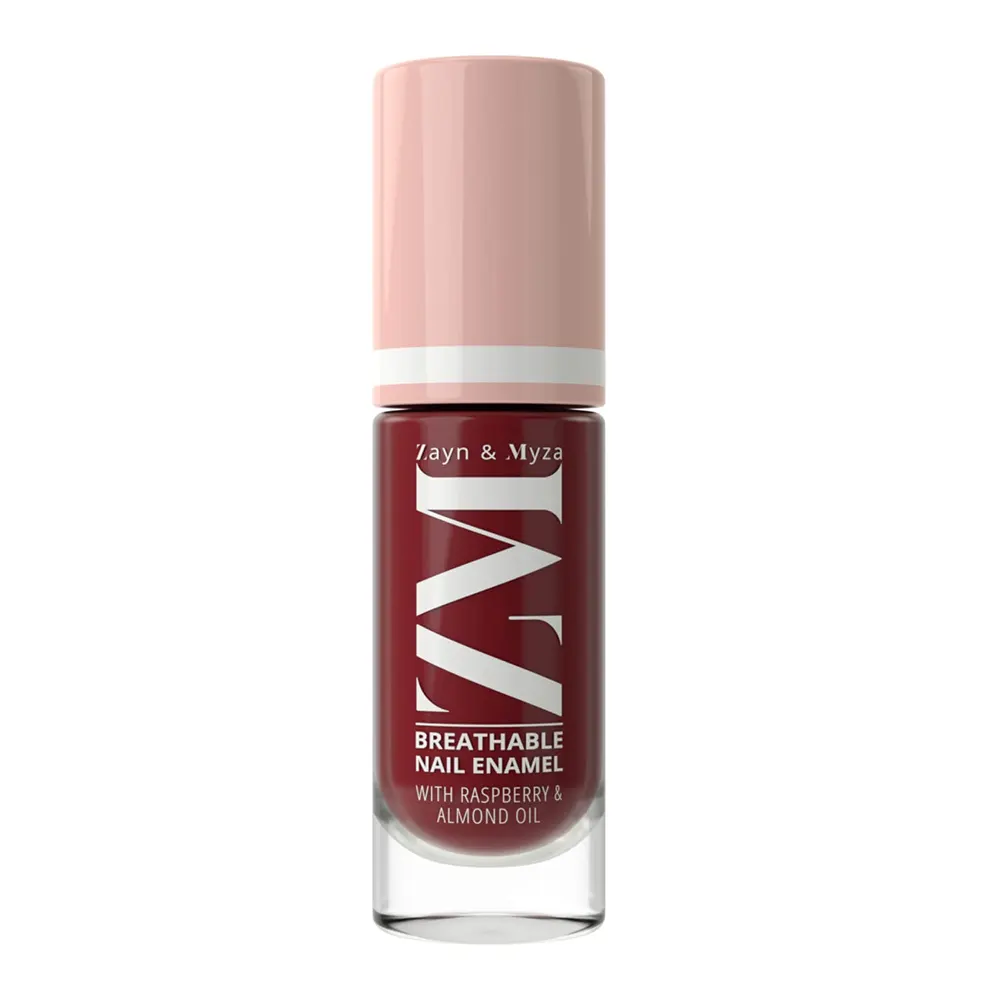 Zayn And Myza Breathable Nail Enamel With Roseberry And Almond Oil 6Ml Red Velvet 001