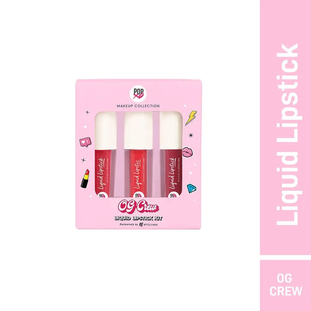 Myglamm Popxo Makeup Collection Og Crew Liquid Lipstick Kit 3*1.5G