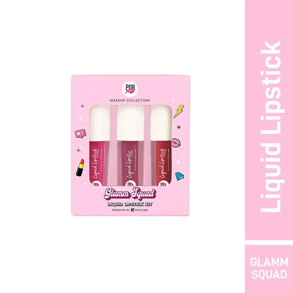 Myglamm Popxo Makeup Collection Glamm Squad Liquid Lipstick Kit 3*1.5G