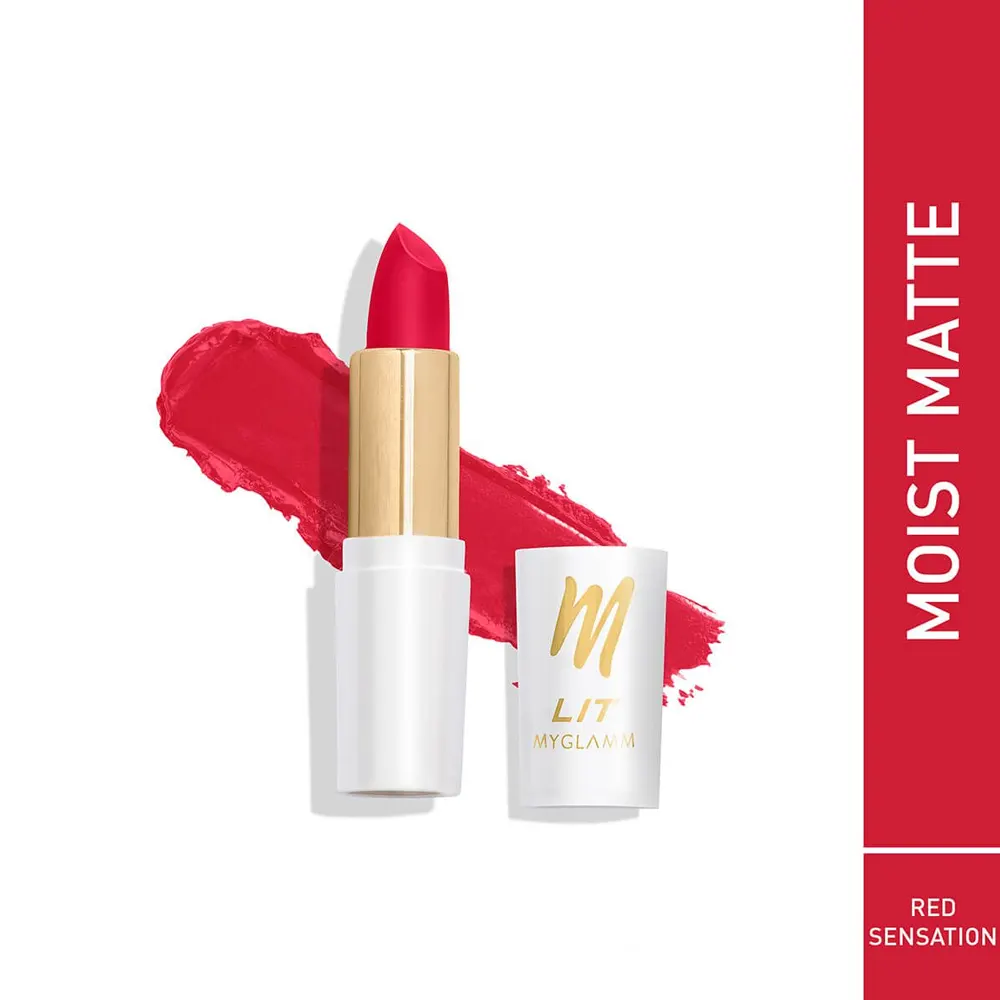 Myglamm Lit Moist Matte Lipstick L02 Red Sensation 4.2G