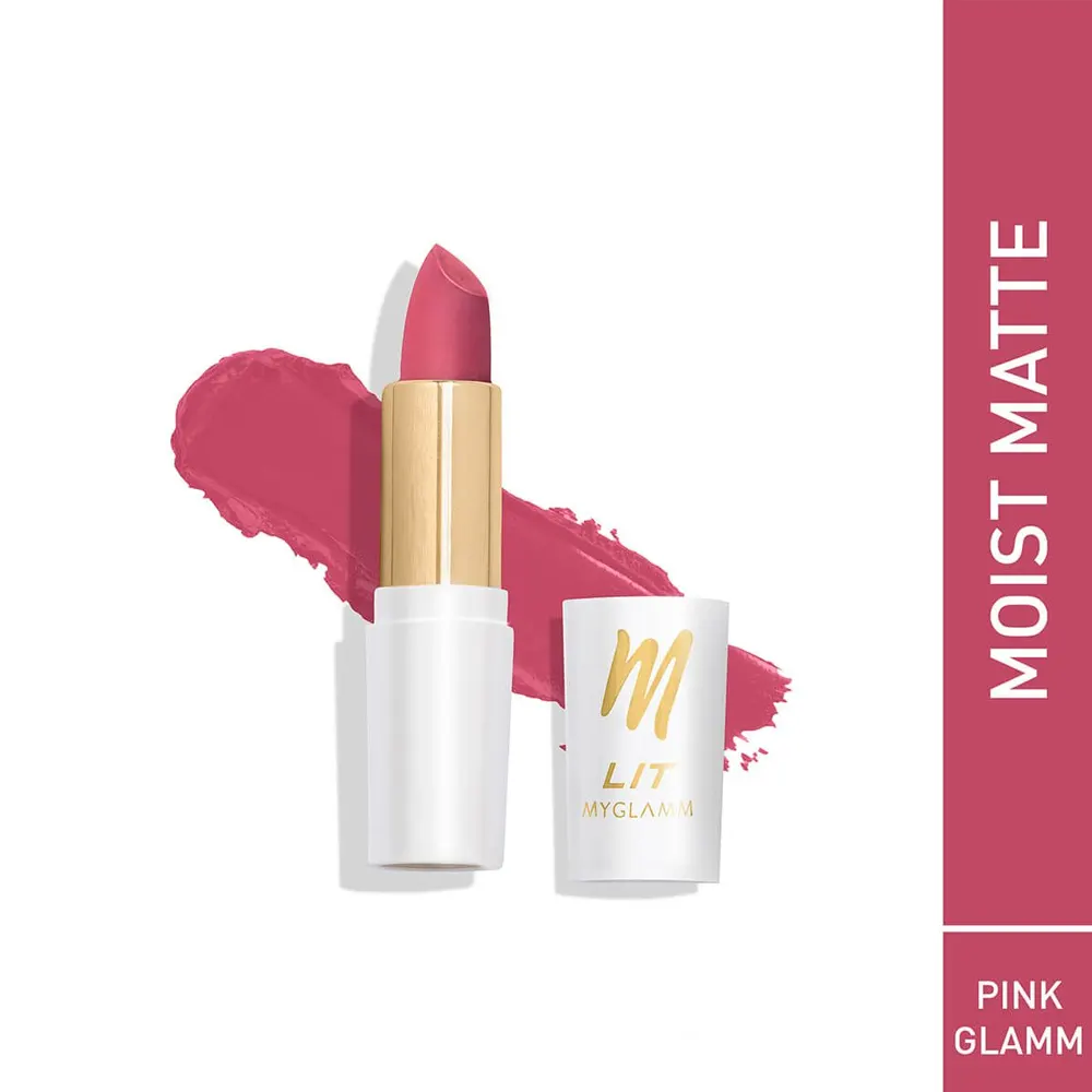 Myglamm Lit Moist Matte Lipstick L09 Pink Glamm 4.2G