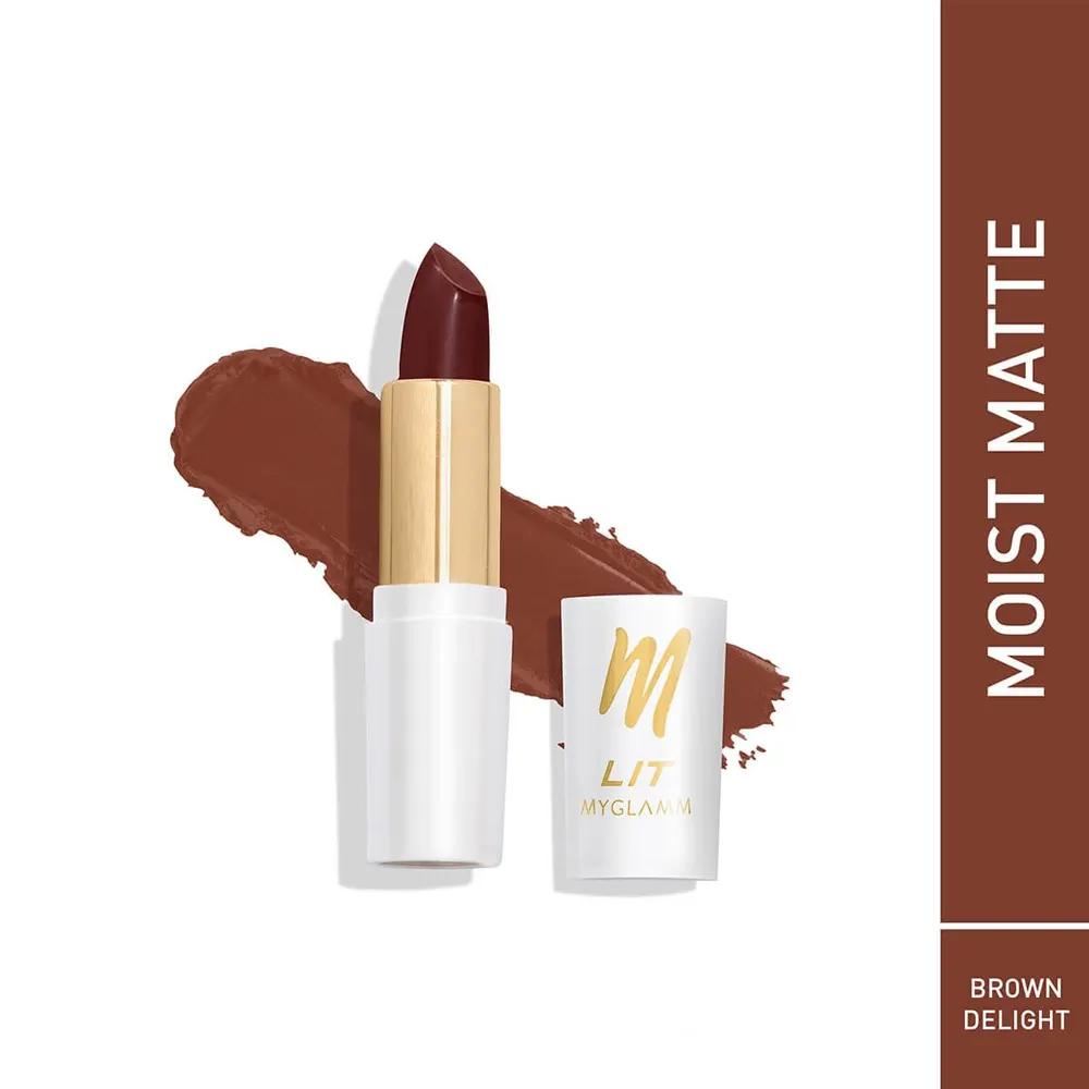 Myglamm Lit Moist Matte Lipstick L18 Brown Delight 4.2G