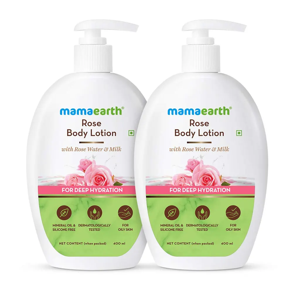 Mamaearth Rose Body Lotion With Rose Water And Milk B1G1 2*400Ml