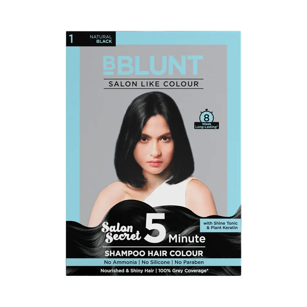 Bblunt Salon Secret 1 Natural Black Shampoo Hair Color 20Ml X 5N