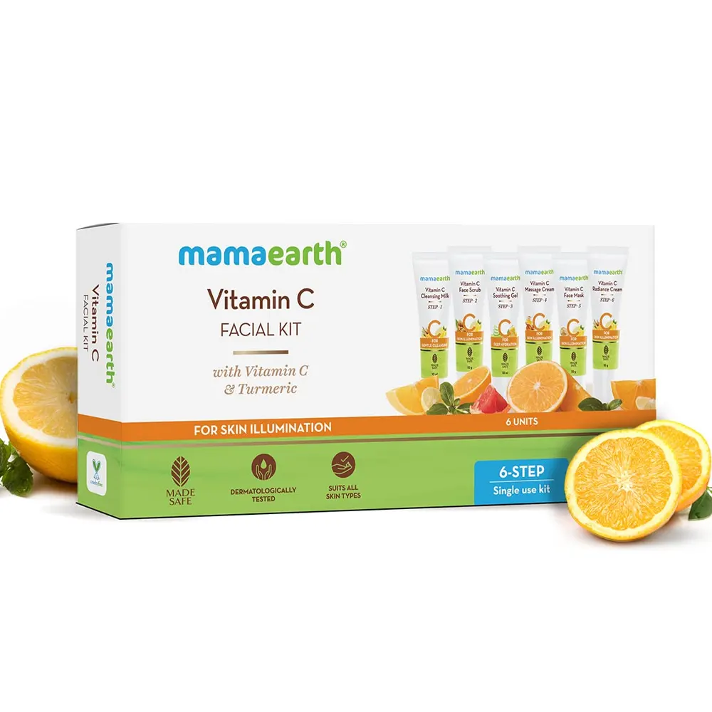 Mamaearth Vitamin C Facial Kit With Vitamin C And Turmeric For Skin Illumination 1N