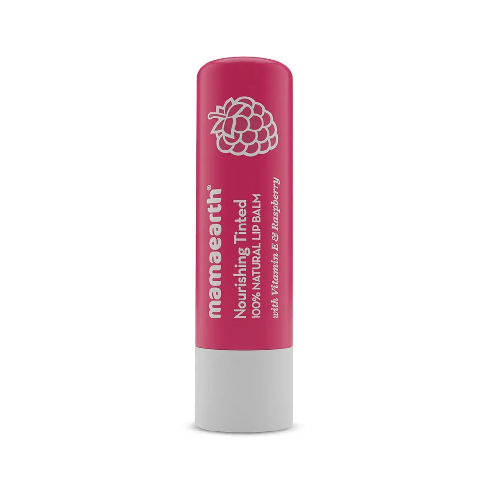 Mamaearth Nourishing Tinted 100% Natural Lip Balm With Vitamin E And Raspberry 4G