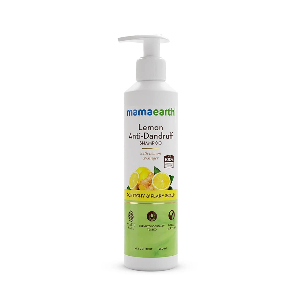 Mamaearth Lemon Anti Dandruff Shampoo With Lemon & Ginger For Itchy & Flaky Scalp 250Ml
