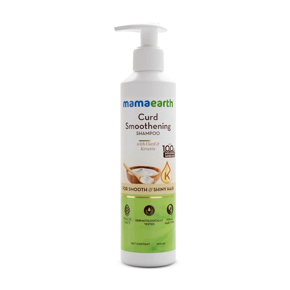 Mamaearth Curd Smoothening Shampoo With Curd & Keratain For Smooth & Shiny Hair 250Ml
