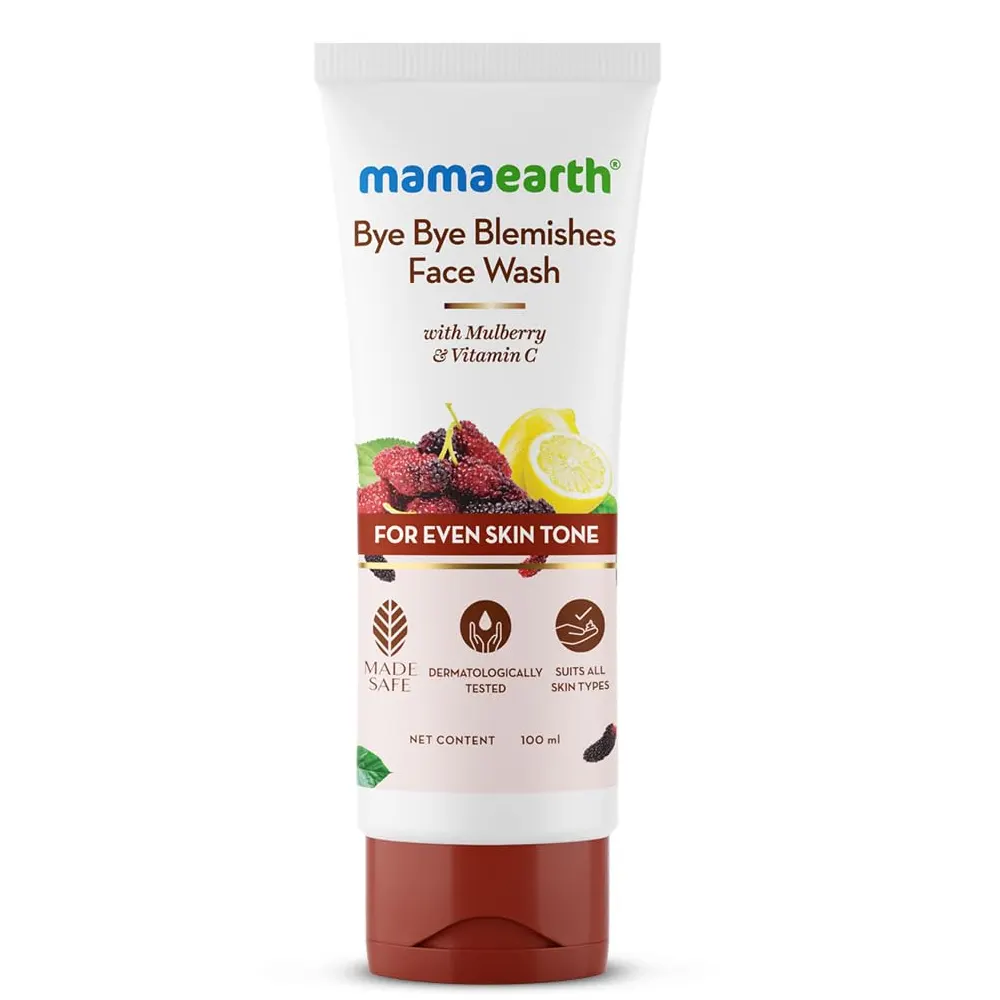 Mamaearth Bye Bye Blemishes Face Wash With Mulberry & Vitamin C For Even Skin Tone 100Ml