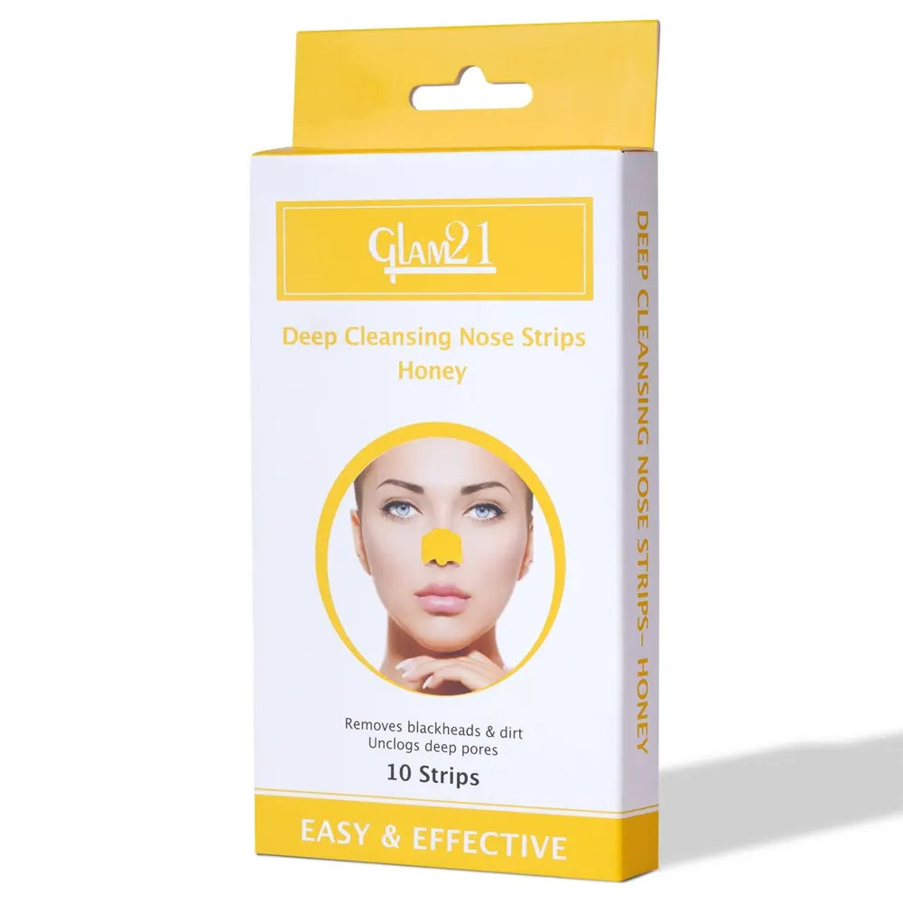 Glam21 Deep Cleansing Nose Strips Honey Removes Blackheads & Dirt Unclogs Deep Pores 10 Strips- 1Packet