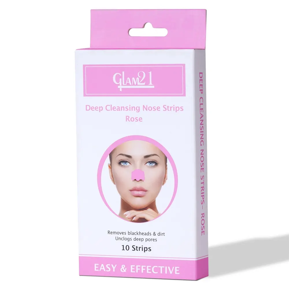 Glam21 Deep Cleansing Nose Strips Rose Removes Blackheads & Dirt Unclogs Deep Pores 10 Strips- 1Packet